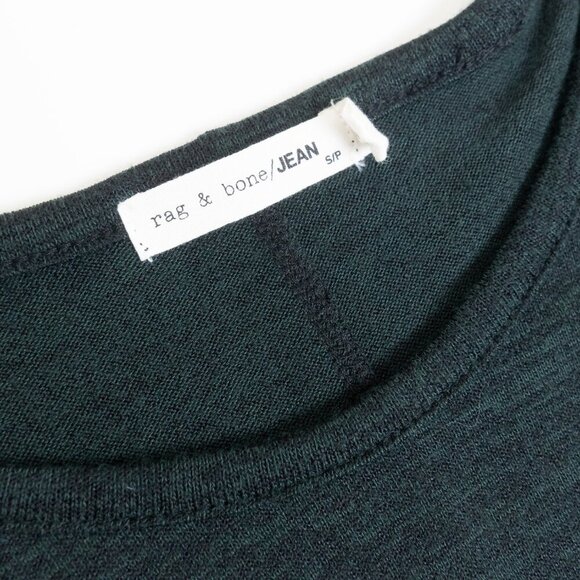 Rag & Bone Hudson Long Sleeve Jersey Tee Teal Heather Green Small NEW - Picture 5 of 14